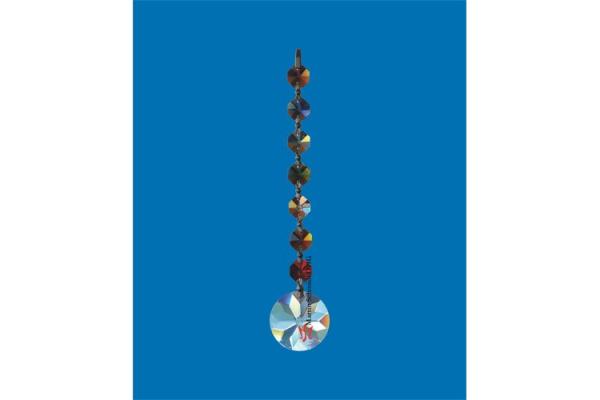 Fensterkristall : Kette 18cm  Chakrafarben mit Blütendiamant 746368